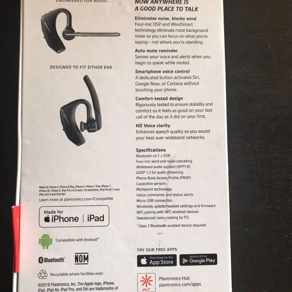 Plantronics - Voyager 5220 Bluetooth Headset with Amazon Alexa - Black